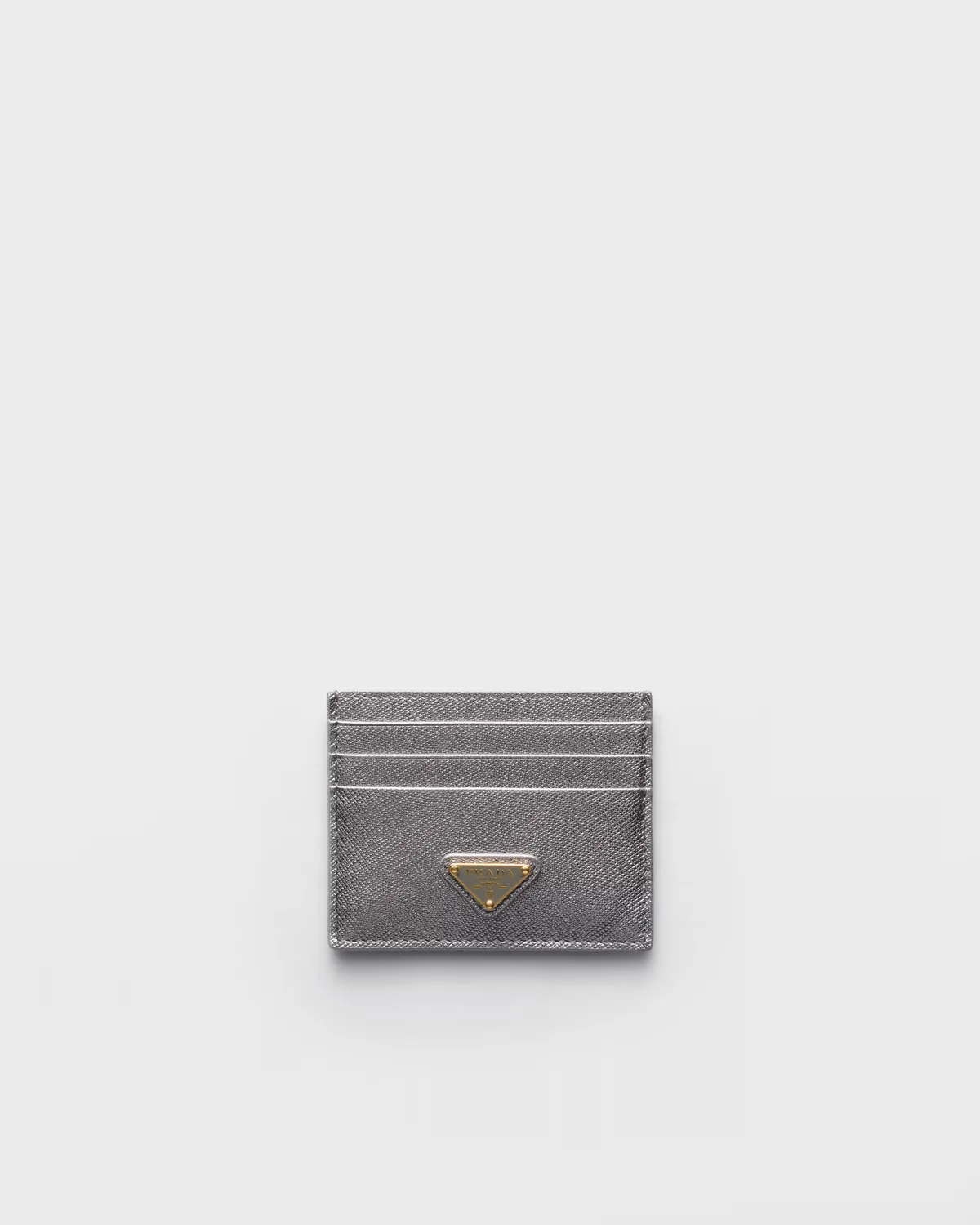 Prada Saffiano Leather card holder (Chrome)