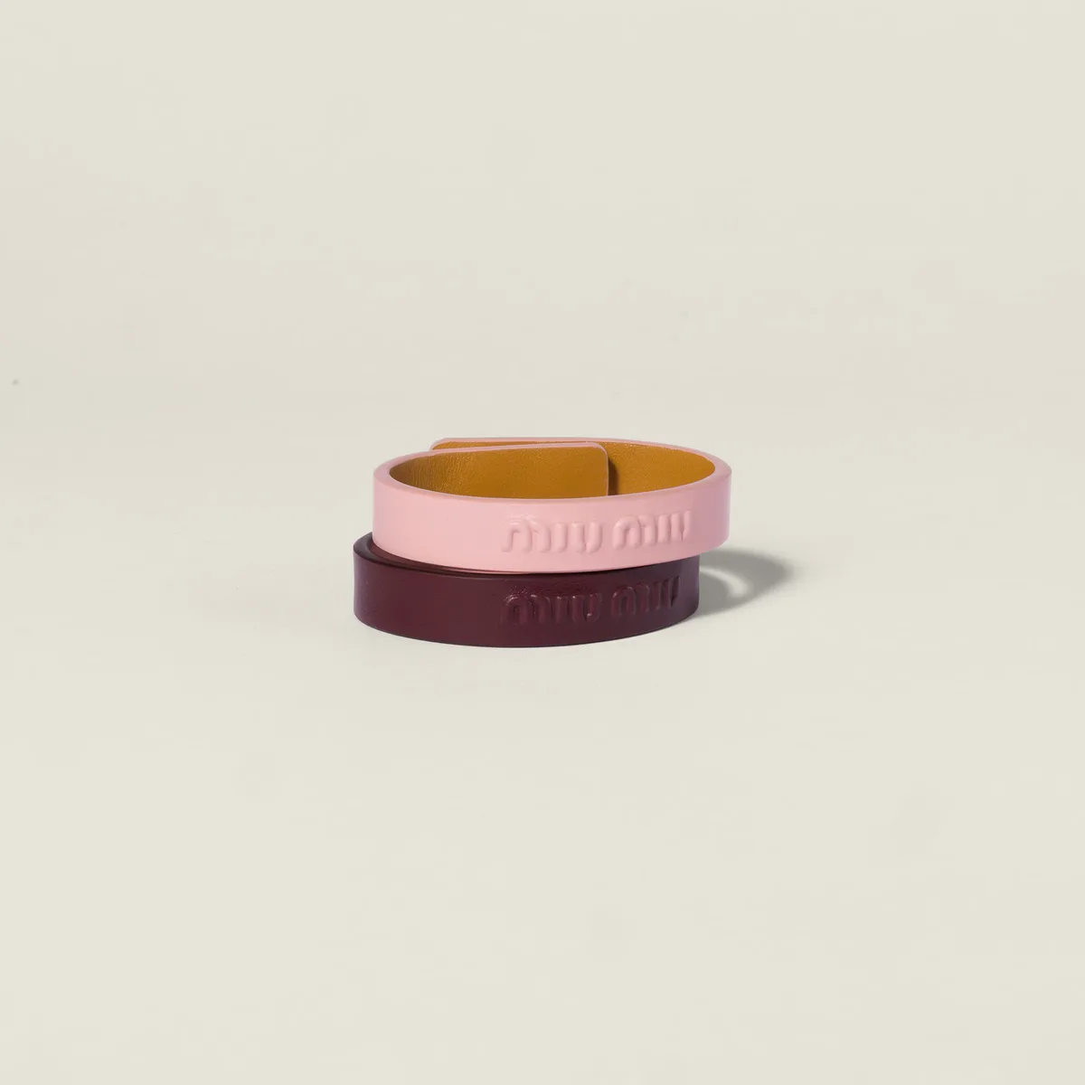 Miu Miu Leather bracelets (Bordeaux/Peach)