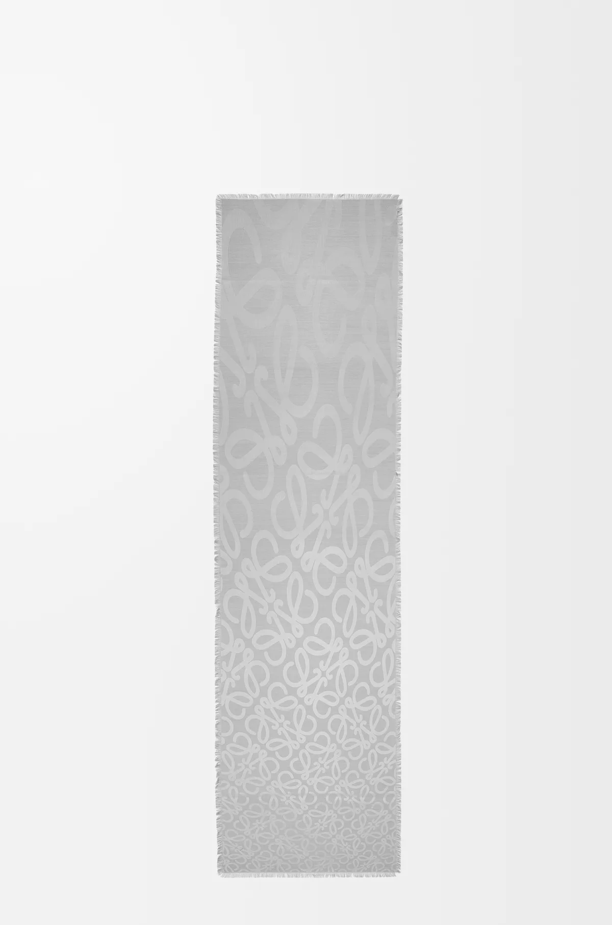 Loewe Scarf in Silk and Wool (Light Grey)