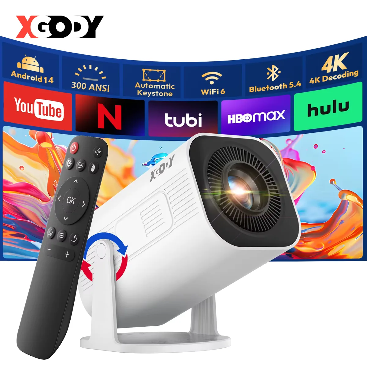 XGODY Gimbal 3 Pro Projecteur Vidéo LCD