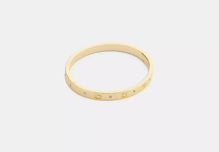 Coach Repeated C Hinged Bangle (Gold)