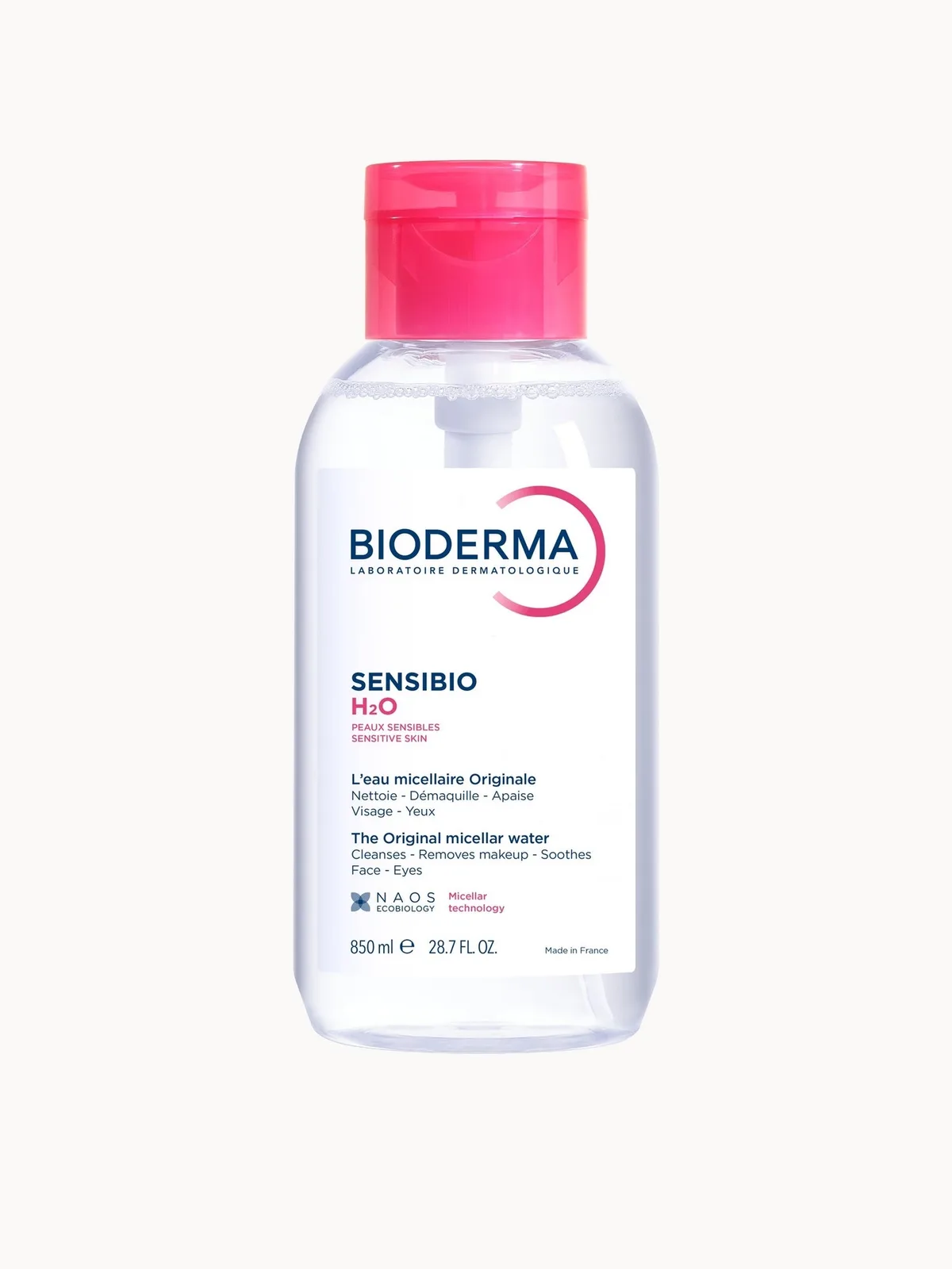 Bioderma Sensibio H2O Płyn micelarny do skóry wrażliwej ze skłonnością do trądziku różowatego 850 ml