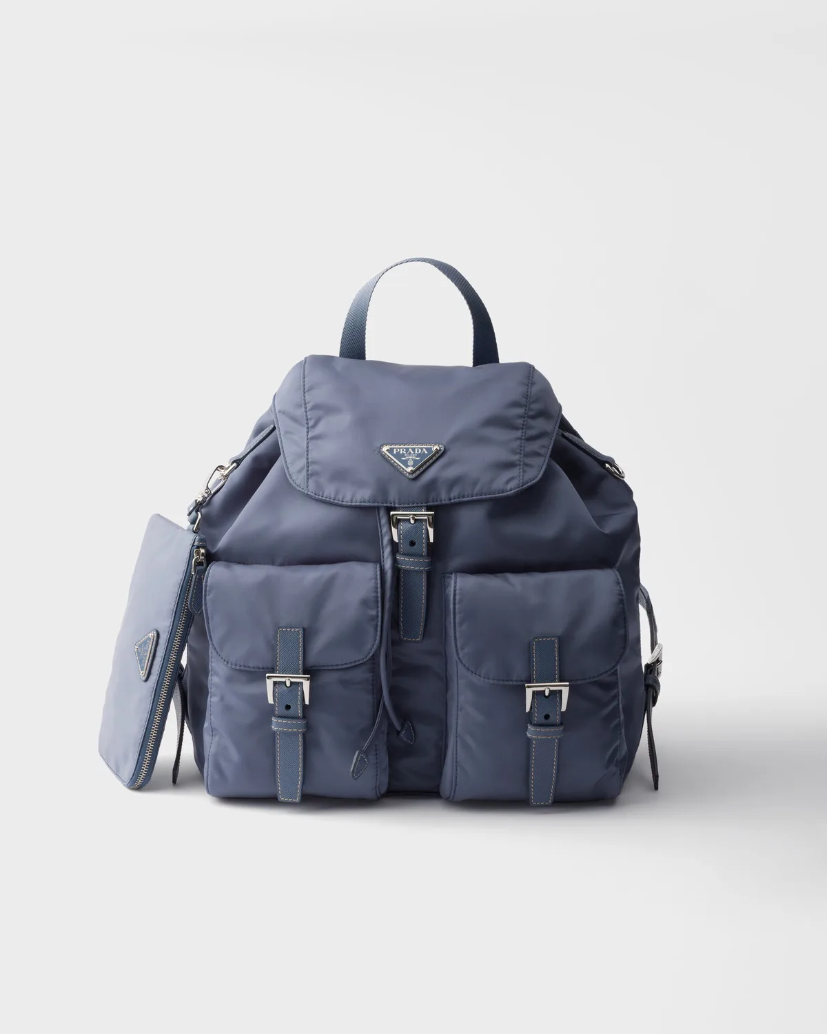 Prada Medium Re-Nylon Backpack (Aviation Blue)